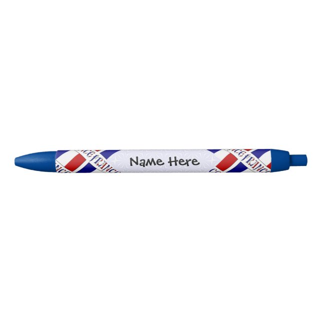 France and French Flag with Your Name Pen (Front)
