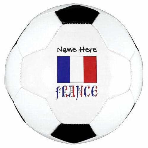 France and French Flag with Your Name Soccer Ball