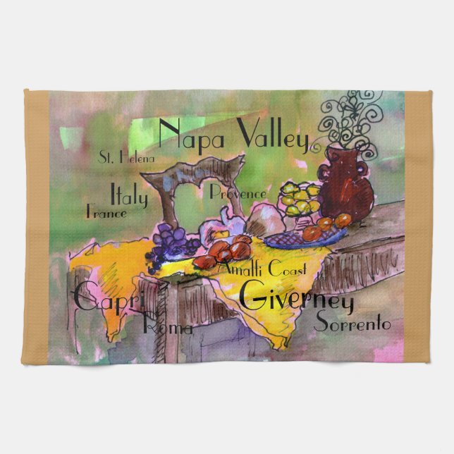 France and Italy kitchen linens, Tea Towel (Horizontal)