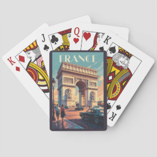France Arc de Triomphe Travel Art Vintage Poker Cards