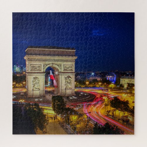 France _ Arch de triophe night Montmartre street Jigsaw Puzzle