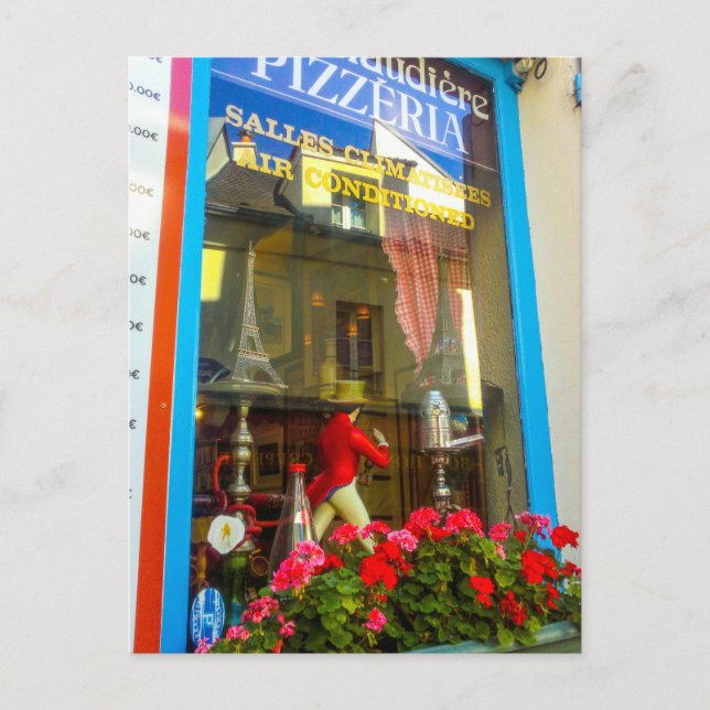 France Architecture Cityscape Street Restaurant Postcard (Front)