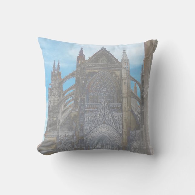 France Architecture French Cathedral Throw Pillow (Front)