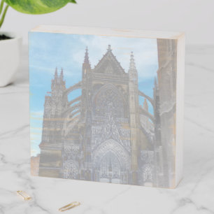 France Architecture French Cathedral Wooden Box Sign