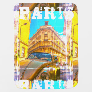 France Architecture French Street Old Car Paris Baby Blanket