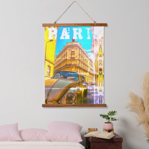 France Architecture French Street Old Car Paris Hanging Tapestry