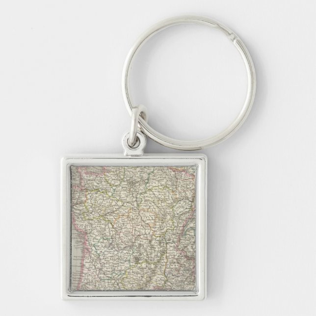 France Atlas Map 2 Keychain (Front)