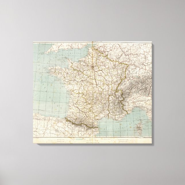 France Atlas Map Canvas Print (Front)