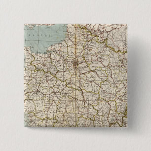 France Atlas Map Pinback Button