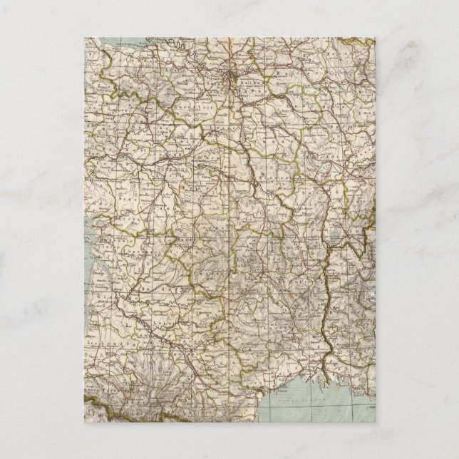 France Atlas Map Postcard (Front)