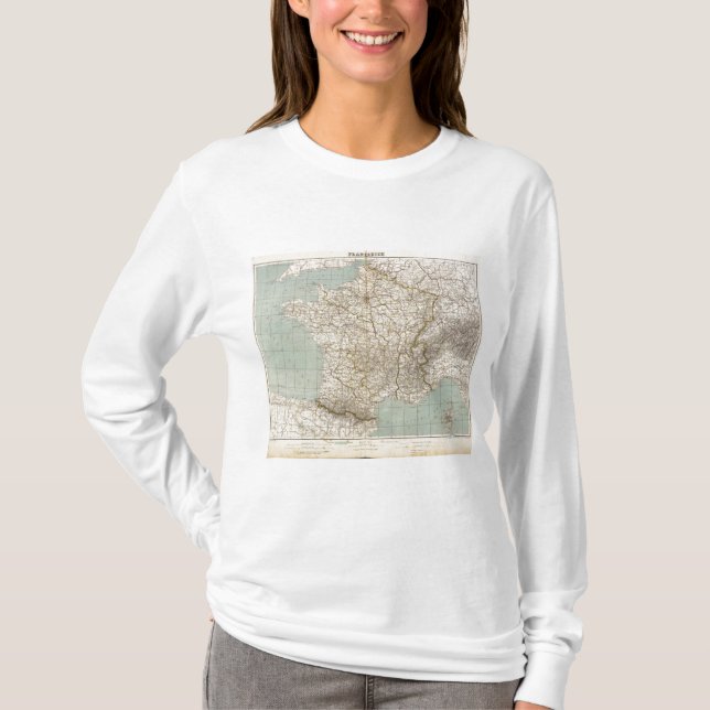 France Atlas Map T-Shirt (Front)