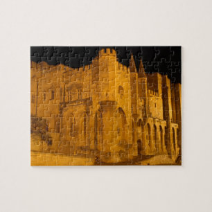 France, Avignon, Provence, Papal Palace at night 2 Jigsaw Puzzle