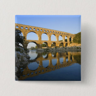 France, Avignon. The Pont du Gard Roman aqueduct Button