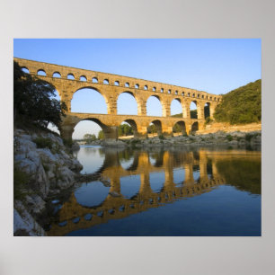 France, Avignon. The Pont du Gard Roman aqueduct Poster