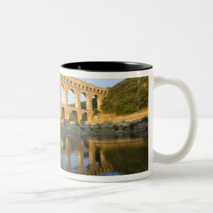 France, Avignon. The Pont du Gard Roman aqueduct Two-Tone Coffee Mug
