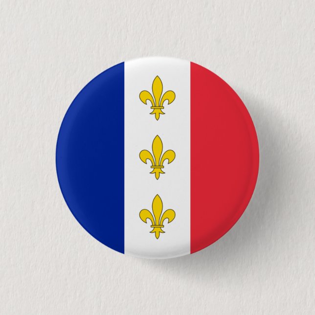 France Badge - Tricolour & Fleurs-de-Lys Button (Front)
