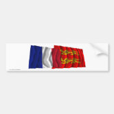 Crossed flags of Haute-Normandie & Seine-Maritime Bumper Sticker