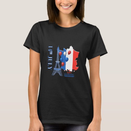 France Bastille Day 14th July French National Day  T_Shirt