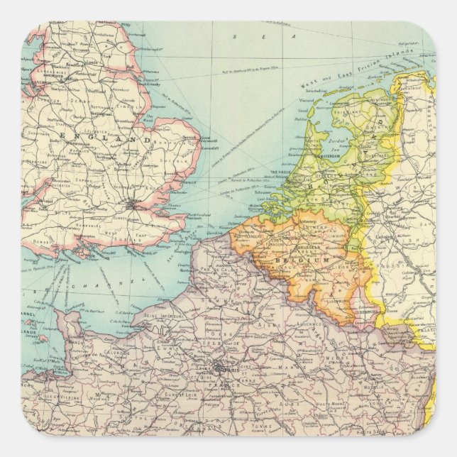 France, Belgium & Holland political Square Sticker (Front)