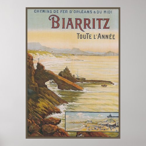 France Biarritz Poster