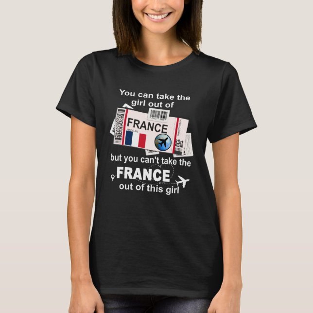 France Boarding Pass  France Girl  France T-Shirt (Front)
