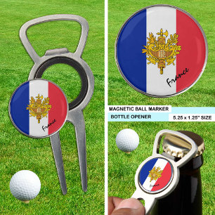 France bottle opener, golf marker, French Flag Divot Tool