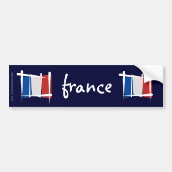 France Brush Flag Bumper Sticker by representshop at Zazzle