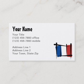 France Brush Flag Business Card by representshop at Zazzle