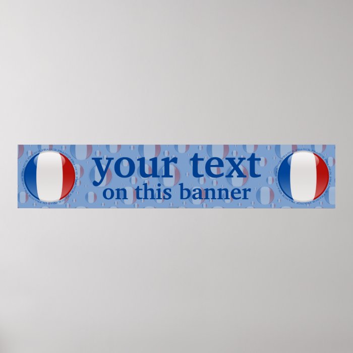 France Bubble Flag Banner Print