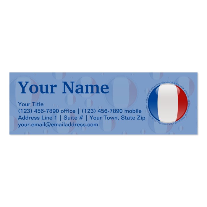 France Bubble Flag Business Cards