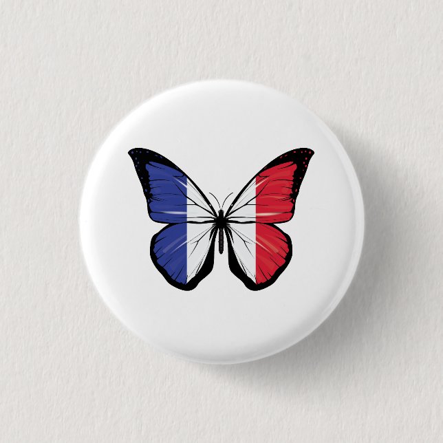 France Butterfly Flag Button (Front)