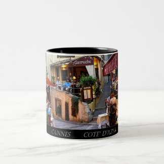 France, Cannes,  Cote' d'Azure Two-Tone Coffee Mug