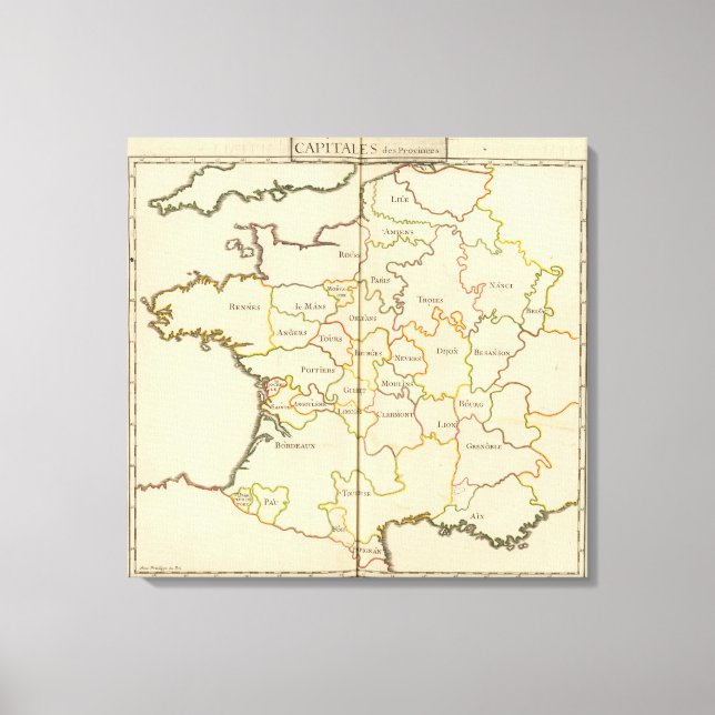 France  Capitals Canvas Print (Front)