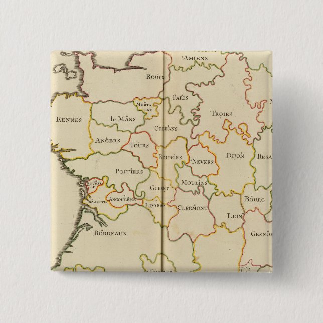 France  Capitals Pinback Button (Front)