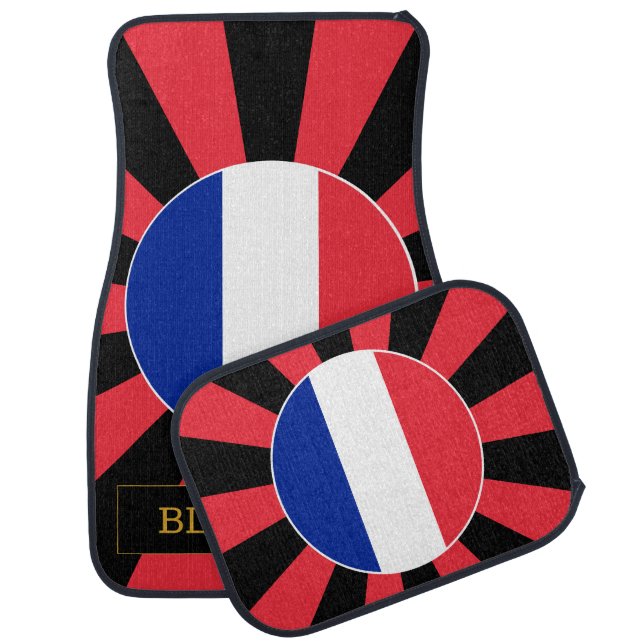 France Car Floor Mat & French Flag Red / Patriots  (Set)