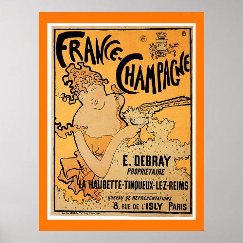 France Champagne Vintage Poster