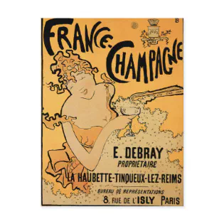 France Champagne Vintage Wine Drink Ad Art Postcard