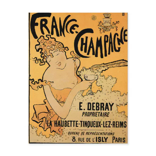 France Champagne Vintage Wine Drink Ad Art Postcard