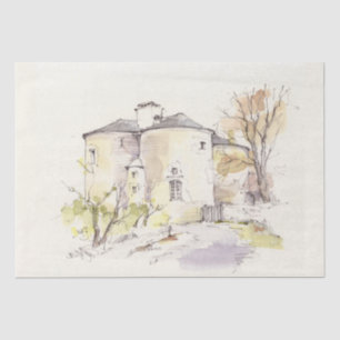FRANCE CHATEAU DRUM TOWERS VINTAGE DECOUPAGE TISSUE PAPER