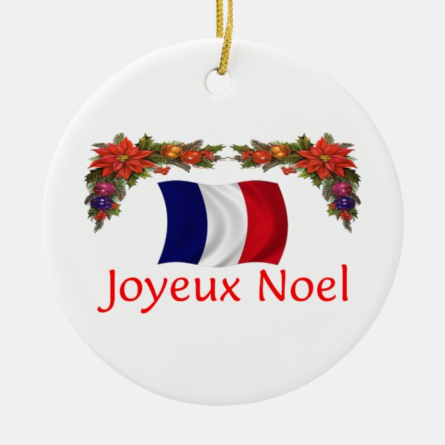 France Christmas Ceramic Ornament (Front)