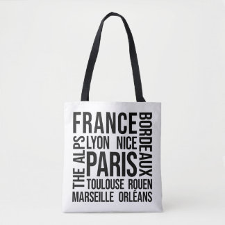 France Cities Word Art - Paris Travel Tote Bag
