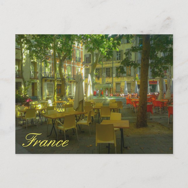 France Cityscape Cafe Restaurant Architecture Postcard (Front)