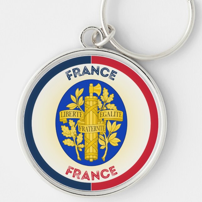 France Coat of Arms Circle Shape Keychain (Front)