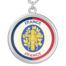 France Coat of Arms Patriotic Round Shape