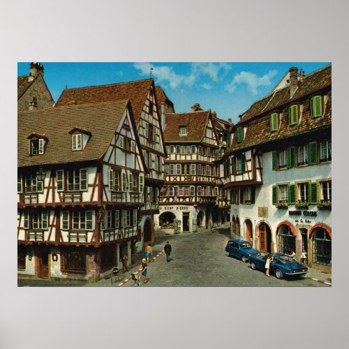 France Colmar Alsace half timbered houses Poster