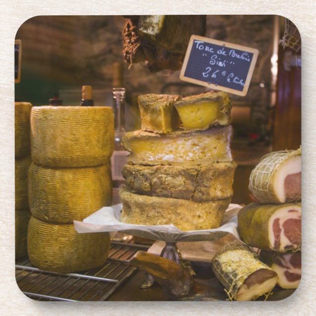 France, Corsica. Local cheeses and charcuterie Drink Coaster (Front)