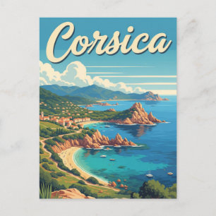 France Corsica Travel Postcard