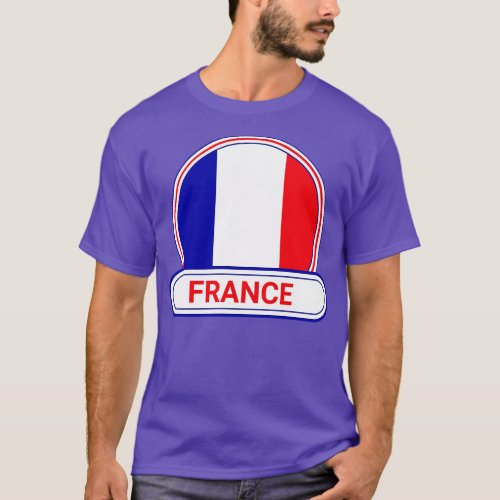 France Country Badge France Flag T_Shirt