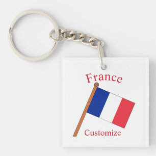 France Country Flag Thunder_Cove Keychain