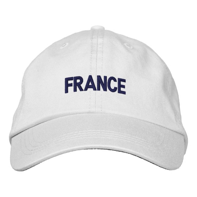 FRANCE Country Patriotic Design Embroidered Baseball Hat (Front)